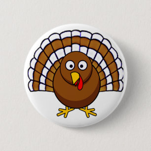 Cute Thanksgiving Turkey 6 Cm Round Badge