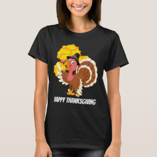 Cute Thanksgiving turkey add message t-shirt