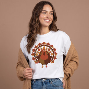 Cute Thanksgiving Turkey Autumn Harvest Fall T-Shirt