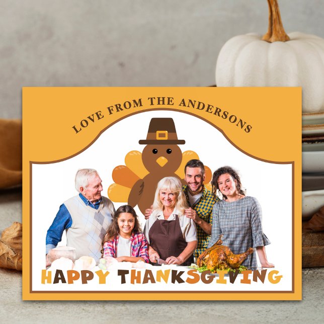 Cute Thanksgiving turkey backdrop group photo Postcard (Creator Uploaded)