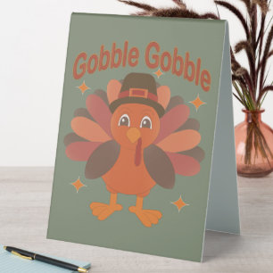Cute Thanksgiving Turkey Cartoon – “Gobble Gobble”