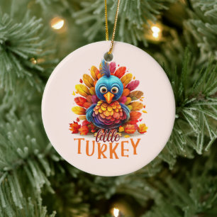 Cute Thanksgiving Turkey Ceramic Tree Decoration