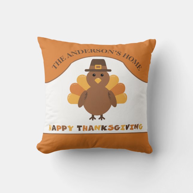 Cute Thanksgiving Turkey Cushion (Front)