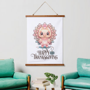 Cute Thanksgiving Turkey Hanging Tapestry