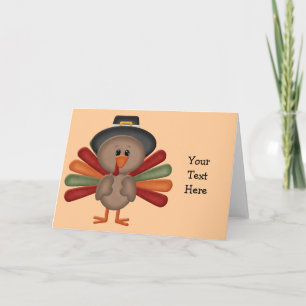 Cute Thanksgiving Turkey Holiday Card