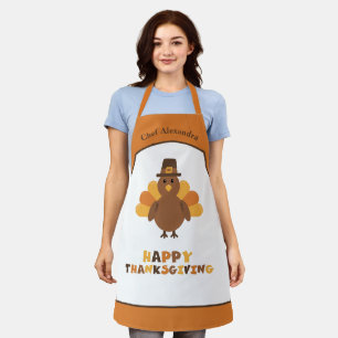 Cute Thanksgiving Turkey Holiday Cooking Gift Apron