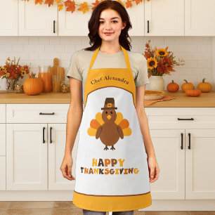 Cute Thanksgiving Turkey Holiday Cooking Gift Apron