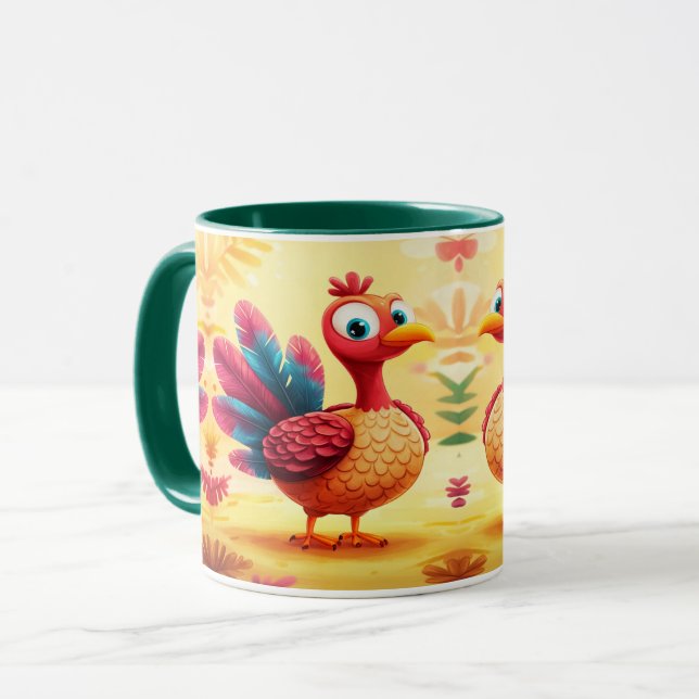 Cute Thanksgiving Turkey Mug (Front Left)