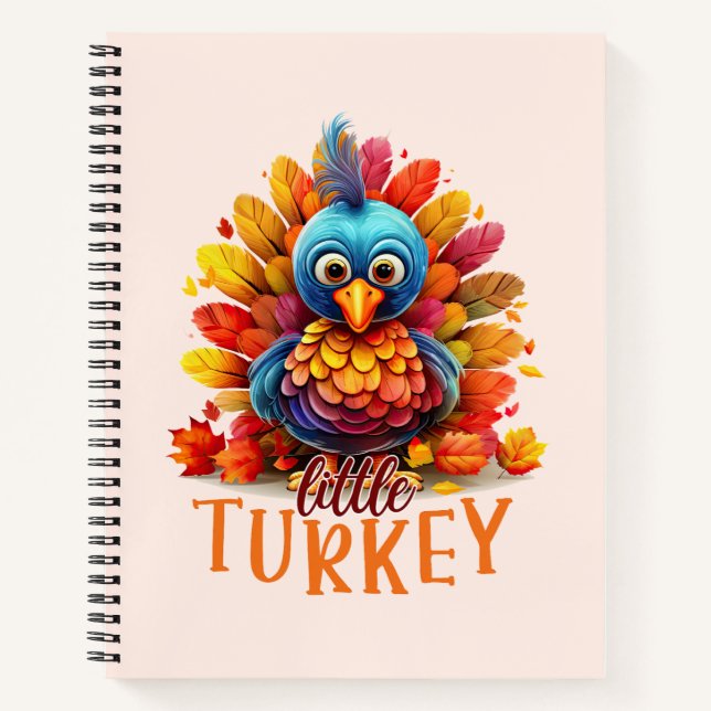 Cute Thanksgiving Turkey Notebook (Front)