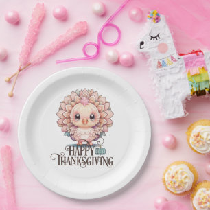 Cute Thanksgiving Turkey Paper Plate