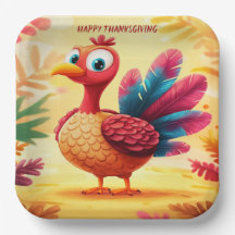 Cute Thanksgiving Turkey Paper Plate