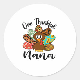 Cute Thanksgiving Turkey Plaid Sunflower Thankful Classic Round Sticker