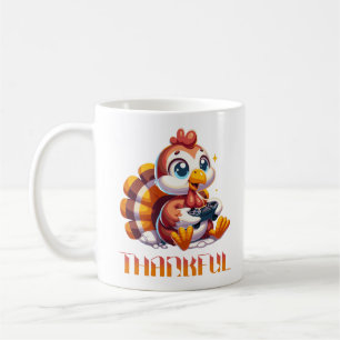 Cute Thanksgiving Turkey Playing Video Game  Coffee Mug