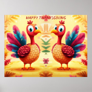 Cute Thanksgiving Turkey Poster