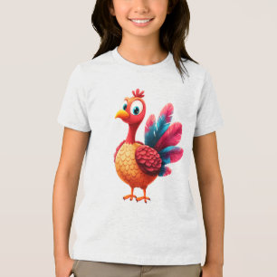 Cute Thanksgiving Turkey T-Shirt Tri-Blend Shirt
