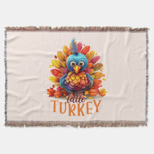 Cute Thanksgiving Turkey Throw Blanket