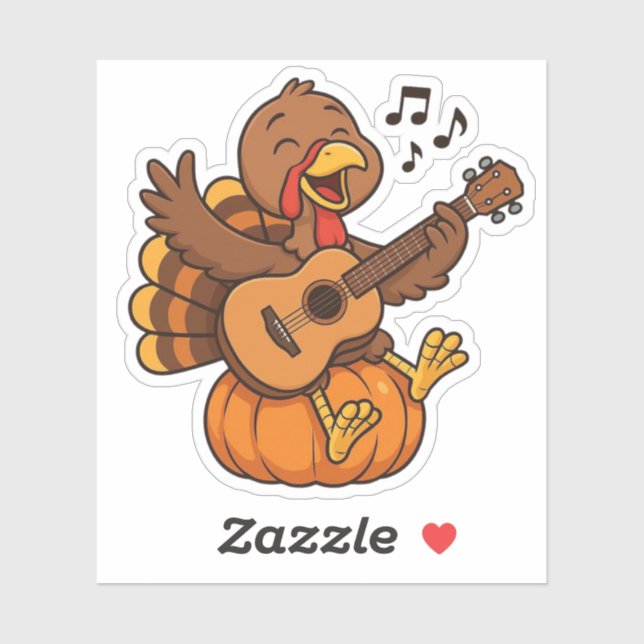 Cute Thanksgiving turkey with guitar (Sheet)