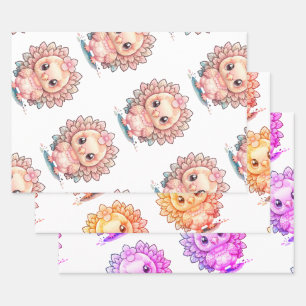 Cute Thanksgiving Turkey Wrapping Paper Sheet