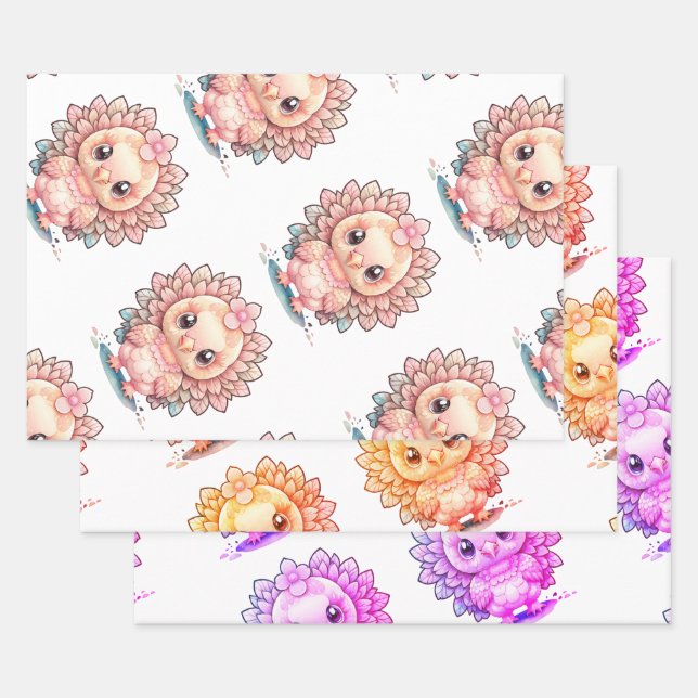 Cute Thanksgiving Turkey Wrapping Paper Sheet (Set)