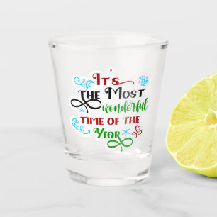Cute 'The Most Woderful Time' Christmas Shot Glass