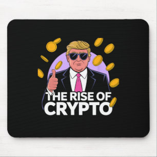 Cute The Rise Of Crypto Bitcoin Trump To The Moon Mouse Mat