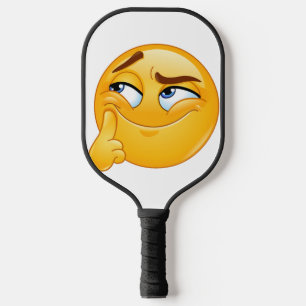 Cute Thinking Emoji Funny Smirking Face Golf Balls Pickleball Paddle