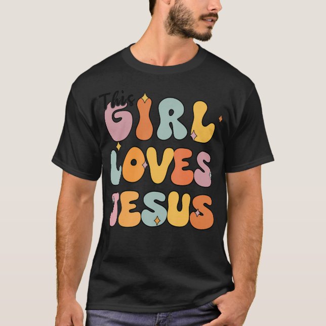 Cute This Girl Loves Jesus Christian-Shirt Kids Te T-Shirt (Front)