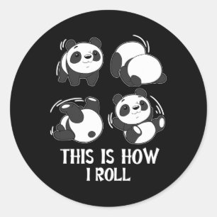 Cute This Is How I Roll Panda Yoga Somersault Tumb Classic Round Sticker