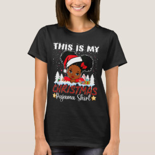 Cute This Is My Christmas Pajama Black African Ame T-Shirt