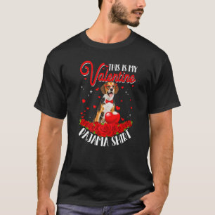 Cute This Is My Valentine Pajama Beagle Dog Heart T-Shirt