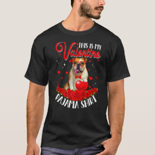 Cute This Is My Valentine Pajama English Bulldog D T-Shirt