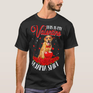 Cute This Is My Valentine Pajama Golden Retriever T-Shirt