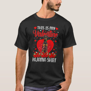 Cute This Is My Valentine's Day Doberman Dog Pajam T-Shirt