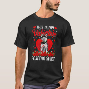 Cute This Is My Valentine's Day Siberian Husky Dog T-Shirt