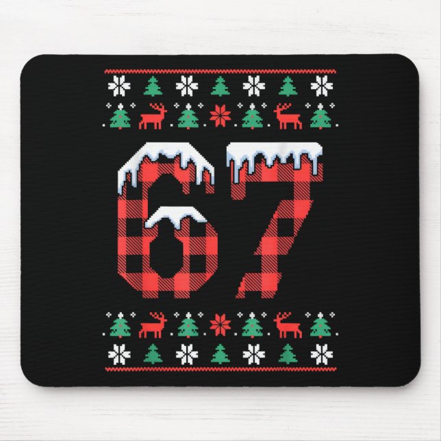 Cute This My Ugly 67 Christmas Sweater Meme Gen Al Mouse Mat (Front)