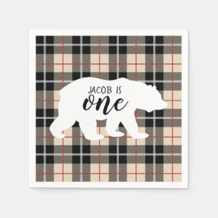 Cute Thomson Camel Pattern Bear 1st Birthday Party Napkin