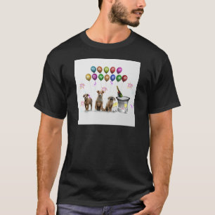 Cute Three Dogs Wishing Happy New Year 2016 T-Shirt