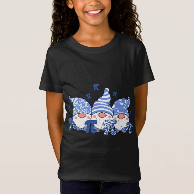 Cute Three Gnomes Pi Day 3.14 Number Math Lover Gi T-Shirt (Front)