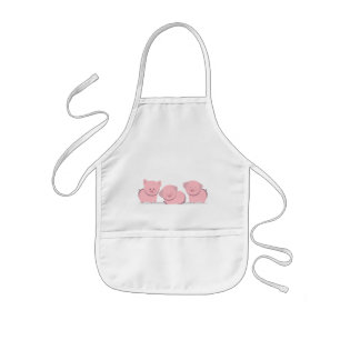 Cute three little pigs kids apron