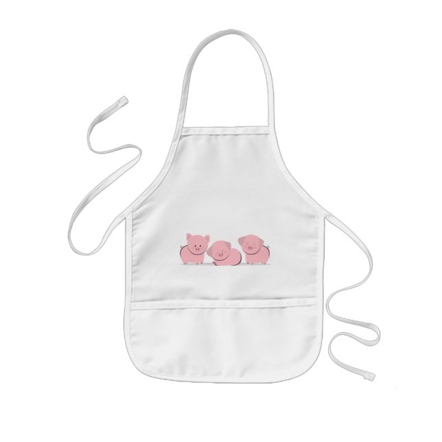 Cute three little pigs kids apron (Front)