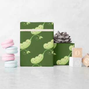 cute three peas pod wrapping paper