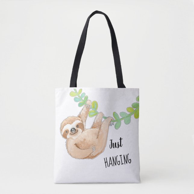 Cute Three Toed Sloth Just Hanging Bag (Front)
