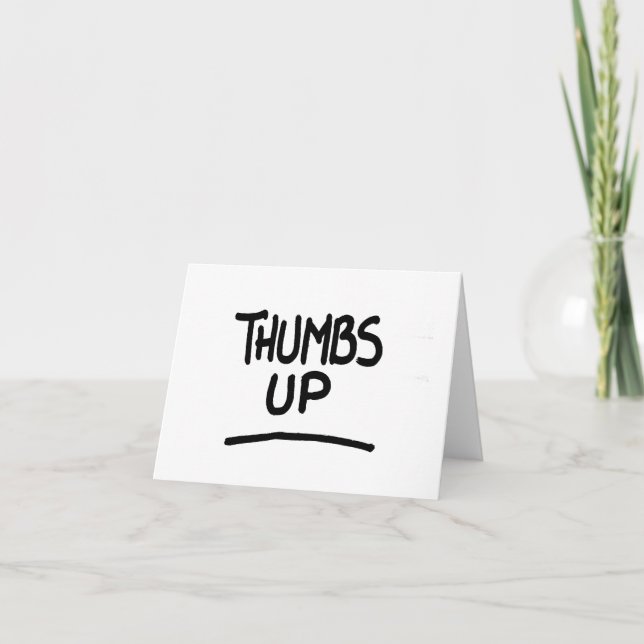 Cute Thumbs Up Graphics Cool Thumbs Up Image Thank You Card (Front)