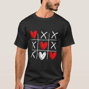 Cute Tic Tac Toe Hearts Valentines Day T-Shirt