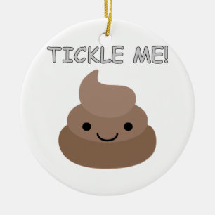 Cute Tickle Me Poop Emoji Ceramic Tree Decoration