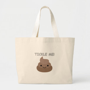 Cute Tickle Me Poop Emoji Large Tote Bag
