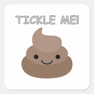 Cute Tickle Me Poop Emoji Square Sticker