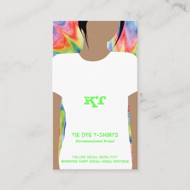 Cute Tie Dye Cut All Over Heat Transfer Vinyl Business Card (Front)