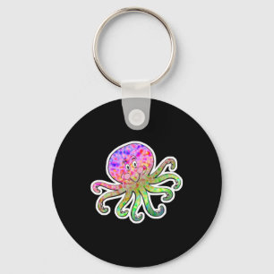 cute tie dye octopus key ring