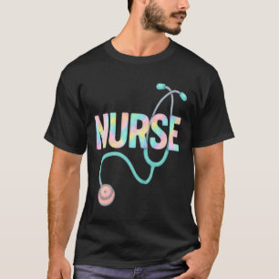 Cute Tie Dye Stethoscope Nurse RN Nursing T-Shirt